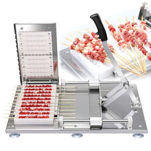 Kebab Maker Press Mould, 10 Holes Stainless Steel Meat Skewer Machine, BBQ Tool, for Skewer Length: Under 35 Cm, Home BBQ Parties Barbecue Helper