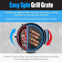 Slow 'N Sear Deluxe Kamado Grill 22" for Two-Zone Charcoal Cooking