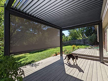 BON PERGOLA 13 ft Wind Resistant Manual Side Shade for Aluminum Pergola Dark Gray