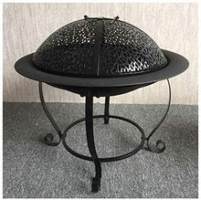 32Cm Diamete Fire Pit - Outdoor Fire Large Bonfire Wood Burning Patio Coal Grill Firepit for Outside Grill Charcoal Smokeless Grill with Spark Screen Poker and Fireplace Cover Black