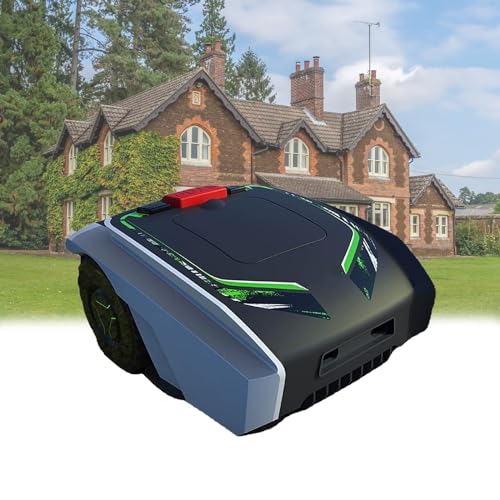 Kindevieft Fully Automatic Lawn Mower, Lawn Robot, Path Planning, Robotic Lawnmower with Automatic Charging, for Lawns/Gardens of 1500㎡, Weatherproof, Safety Protection Device,Black