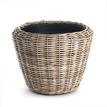 Woven Dry Basket Planter 26.75" Brown Round Rattan