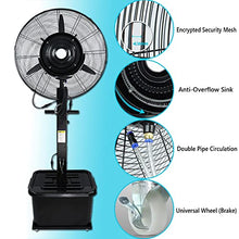 CUTPOIY 90° Oscillating Misting Fan, Standing Pedestal Fan with Mist, 3 Speeds Cooling Fan for Patio, Garage, Outside Restaurant, Black-81cm/31.9in