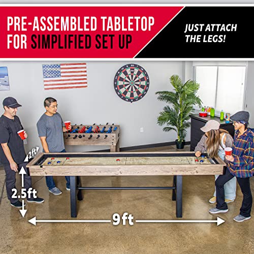 GoSports Premium Shuffleboard Table Brown