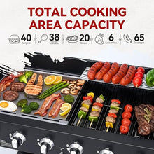 Royal Gourmet GD601B 6-Burner Gas Grill and Griddle Combo, 2-in-1