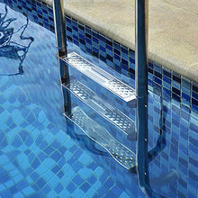 Swimming Pool Escalator 304 Stainless Steel Above Ground Swimming Pool Ladder Equipment with 3 Anti-Skid Protection Swimming Pool Steps Embedded/Silver / 50cm (Silver 50cm)