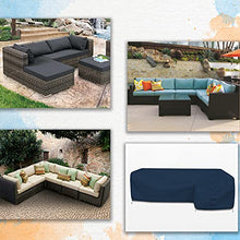 Covers & all Patio Sectional Sofa Cover 12 Oz - 100% Waterproof & Weather Resistant PVC Coated 100" x 130" x 38" x 34" L Shape Sofa Cover for Indoor / Outdoor (Right Side, Blue)