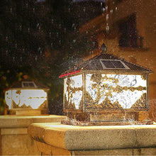 VELLOW Solar Post Lights Fixtures,Modern Outdoor Fence Deck Column Cap Lamp Lantern,Aluminum Housing Waterproof Stigma Lamps,Warm White High Brightness SMD LED Lighting,for Wood Fence,Pathway,Deck