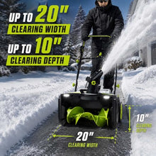 Battery Operated Snow Blower, 3500w, 7.5m Throw Distance fourbatteries