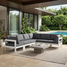 Outdoor Escape Gray Fabric Outdoor Patio Modular Sectional, Multiple Pieces, Comfortable Back Height 17 Inches, Durable Outdoor Fabric