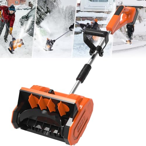 HYUIO Cordless Handheld Electric Snow Blower,Electric Snow Shovel/Snow Thrower,Electric Snow Blower with Lithium Battery & Charger,2Battery