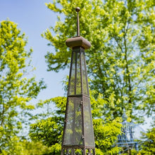 Zaer Ltd. Fancy Eiffel Tower-Inspired Two-Tiered Metal Plant Stand (Copper Brown, 9 Feet Tall)