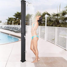 Xoiasth Outdoor Shower with Shower Head and Foot Washer Tap, 35L Solar Heated Shower, Temperature Adjustment Garden Pool Shower, for Poolside Pool Spa Backyard Beach