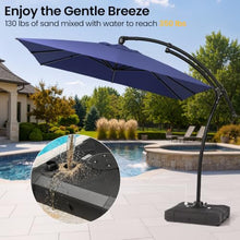 OROTLECT 9' X 11' Outdoor Cantilever Umbrella with Counter Weights Base