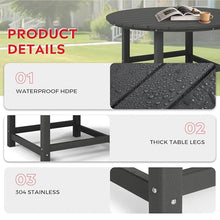 Costaelm Paradise Kids 5-Piece HDPE Outdoor Patio Round Dining Table and Chairs Set, Gray