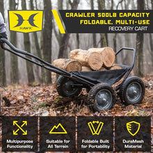 Hawk Crawler Multi-Use Folding Cart for Hunting Fishing Bunded with HME Game Hoist Kit Winch Gambrel with Adjustable Height, Black