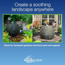 Aquascape Stacked Slate Sphere Fountain, 40 Inch Diameter (102 cm), Lightweight Fiber-Resin Composite Decorative Water Feature, Includes Tubing for Easy Setup, 78289