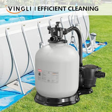 VINGLI 24 in Sand Filter Pump, 4227 GPH 1.5 HP Commercial Grade Heavy Duty Pool Filter Pump with 7-Way Valve for Large Above Ground & Inground Pools Up to 20000 Gallons