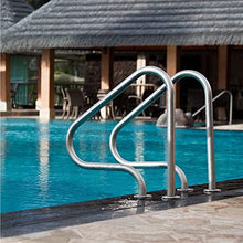 Swimming Pools Handrails for Inground Pool, Pool Safety Handrail with Quick Mount Base, Stainless Steel Pool Railing, Easy Mount Hand Grab Rail