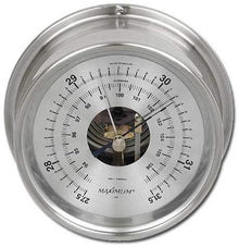 MaXimum Proteus Aneroid Barometer - Nickel Case, Silver Dial