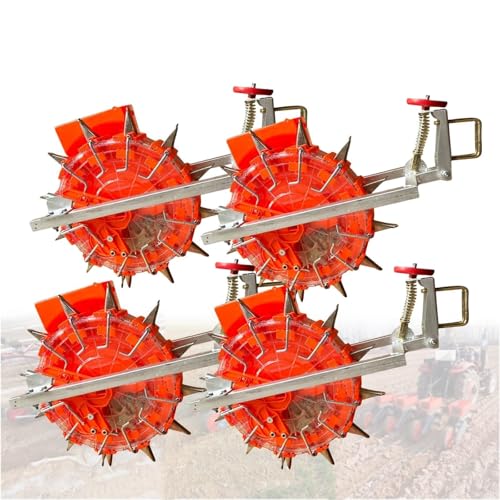 Tractor Seed Planter, Heavy-Duty Farm Seeder Tractor-Attachable, Adjustable Tractor Mounted Seeder, 3-Point Hitch Mounted Grain Drill, for Corn Soybean Peanut(4 Sets)