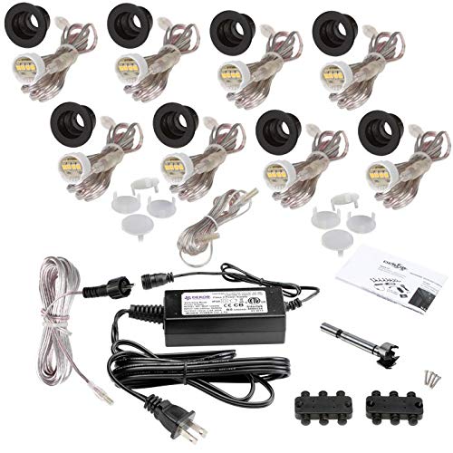 DEKOR Recessed LED Stair Lights, Deck Step Lights, Indoor Kit, Black US