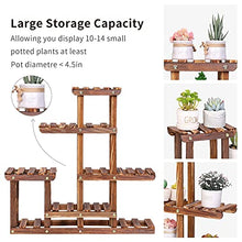 MIIKHI Plant Stand Multi-Tiered Plant Stand 6 Tiers Wood Succulent Pots Planter Display Rack Balcony Potted Flower Rack Shelf Indoor Outdoor Flower Stand
