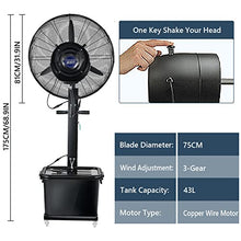 DFEDHF 90° Oscillating Fan with Mister, 3 Power Settings Misting Fan with 12 Gallon Large Capacity Tank, Industrial Outdoor Patio Garage Cooling Fan