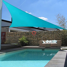 Patio Paradise 36' x 46' x 58.4' Triangle Super Ring Sun Shade Sail Turquoise, Large Shade Canopy Outdoor Heavy Duty Strengthen UV Block Fabric A-Ring Metal Spring Reinforcement - Customized