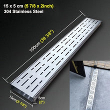 uhyOHF Metal Trench Drain System Outdoor, Shower Drainage Channel Pipe, Linear Channel Drain Kit for Driveway/Yard/Patio/Sidewalk/Paver,15x5cm(5 7/8x2