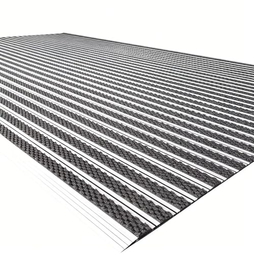 All Season Doormat for Entryway, Heavy Duty Commercial Floor Mat with Rubber Back, Easy Clean Front Door Mat(Black WxL 100x180cm/3.3x5.9ft)