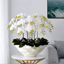 Artificial Flower in Pot Large Artificial Butterfly Orchid Bonsai Fake Flower and Vase Arrangement Silk Cloth Butterfly Orchid Bonsai Home Decoration Artificial Plant Flower Arrangement ( Color : Ligh