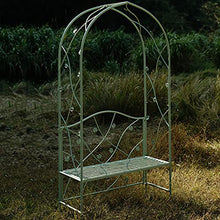 SDVantage Outdoor Courtyard Wrought Iron Arch Pavilion with Garden Benches Garden Rose Arch Pergola Outdoor Wedding Decoration Arch Aisle Used for Climbing Planting Backyard Terrace Party