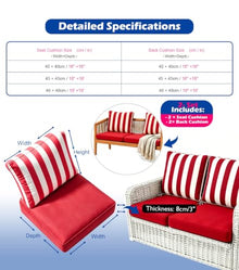 Cafusesdd Cafusedd Cushions for Garden Furniture, 2-Piece Set (1 Seat + 1 Back), Weather-Proof Replacement Cushion, Patio Cushion for Outdoor Chair(Dark Green,19x19''/6-Set)