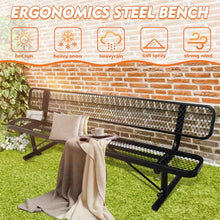 Vraxelor Heavy-Duty Outdoor Metal Bench with Expanded Metal,Outdoor Bench with Backrest for Weatherproof,Outdoor Bench Thermoplastic Coated for Shopping Malls, Stores, Parks, Patios, Decks