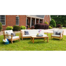 Afuera Living Outdoor Teak Wood Coffee Table, 48 x 24 x 18 in, Natural Oil Finish, Sustainable Plantation Teak, Chunky Base for Stability, Rectangular Patio Table for Drinks and Snacks