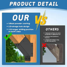 LQSYBHD Pergola Accessories Black 45 Degree Angle Support Bracket Corner Bracket Heavy Duty Pergola Bracket for Gazebo Deck Porch Trellis Support Bracket Kit (Size:8pcs)