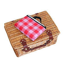 ASWRTYJO Wicker Hand Basket Outdoor Spring Outing Complete Tableware Field Picnic Rattan Woven Picnic Basket(D)