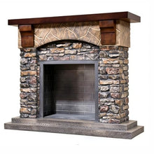 CFGH6FDF Faux Stone Fireplace with Mantel Freestanding Rustic Indoor