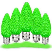 Novelty Lights 500CT Case C9 LED Faceted Ultra Bright Dimmable Outdoor Christmas Light Replacement Bulbs Decorative LED Bulbs LED Christmas Lights, C9 Christmas Lights C9 LED Bulbs (Green)