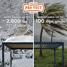 Backyard Discovery Sarasota 10' x 10' Galvanized Steel Louvered Pergola Kit with Adjustable Roof, Shade, Rain Protection, High-Wind Rating, Gutter System for Outdoor Patio, Garden, Deck, Entertaining