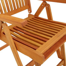 KPOTUERTU Solid Eucalyptus Wood Garden Chairs 2 Pack with 5 Position Reclining Backrest and Extendable Footrests, Foldable Outdoor Patio Seating for Terrace