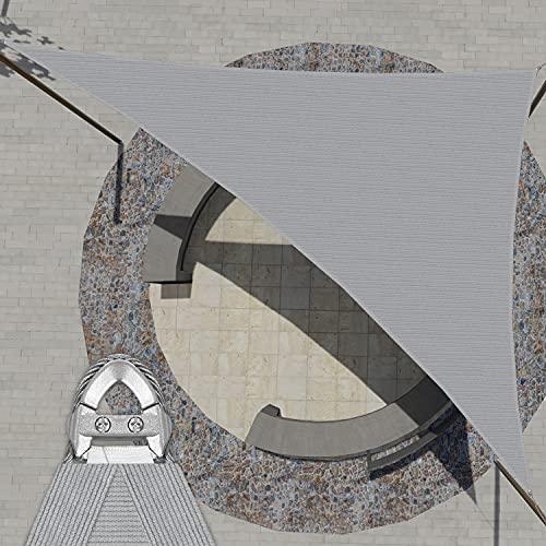 Patio Triangle Super Ring Sun Shade Sail Light Gray 28' x 47' x 54.7'