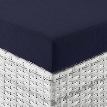 Modway Convene Wicker Rattan Outdoor Patio Right-Arm Chaise in Light Gray Navy