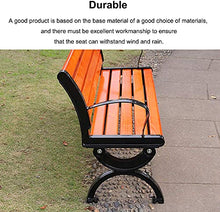 KYTGFH Garden Benches, Patio Bench Park Bench Outdoor Conversation Couch, Garden Terrace Benches, Outdoor Park Benches with Backrest Armrests, Outdoor Anticorrosive Wood Cast Iron Benche,120cm