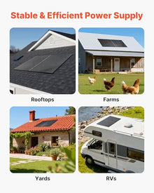 VEVOR 2PCS 400W Monocrystalline Solar Panels, 23% High-Efficiency Mono PV Module with Stable MC4 Output & Aluminum Frame, IP65 Waterproof Solar Panel for Car Boat RV Flat Rooftop Off-Grid Applications