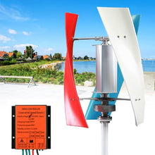 HENGCMM 12V 24V 48V No Noise Vertical Wind Turbine Generator, 2.5m/s Low Wind Speed Starting 3000W Wind Power Generator with MPPT Controller for Home Industrial,12V