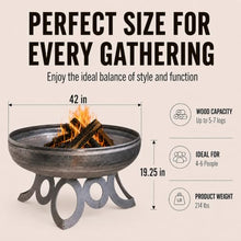 Ohio Flame Liberty 42” Wood Burning Fire Pit Carbon Steel with Circular