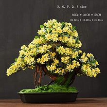 Simulation Bonsai Welcome Pine Ornaments Office Living Room Porch Decoration Crafts Opening Gift Plant House Plant (Color : L) (R)