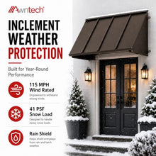 Awntech Houstonian Closed-Sides Aluminum Awning for Window and Door, 92 in. W x 24 in. H x 36 in. D, Bronze
